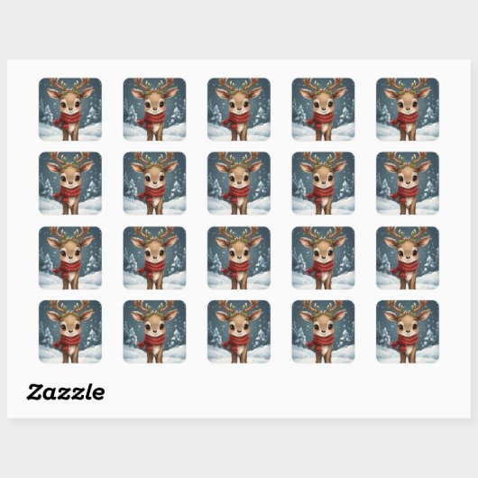 Cute reindeer christmas sticker for gifts notebook (Blatt)