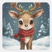 Cute reindeer christmas sticker for gifts notebook (Vorderseite)