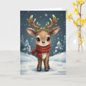 Cute reindeer christmas sweet holiday wishes karte (Gelbe Blume)