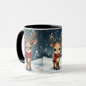 Cute reindeer christmas travel mug for cozy drinks tasse (Vorderseite Links)