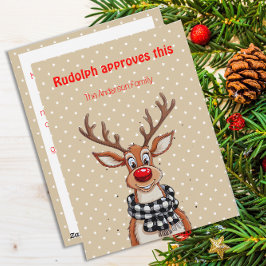Cute reindeer christmas wish beige Postcard Feiertagskarte