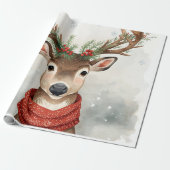 Cute Reindeer Christmas Wrapping Paper Geschenkpapier (Ungerollt)