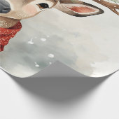 Cute Reindeer Christmas Wrapping Paper Geschenkpapier (Ecke)