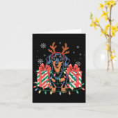 Cute Reindeer Dachshund Christmas For Women Men Do Karte (Gelbe Blume)