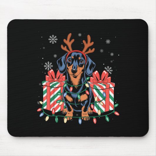 Cute Reindeer Dachshund Christmas For Women Men Do Mousepad (Vorne)