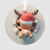 Cute Reindeer Double-Sided Holiday Ornament (Rückseite)