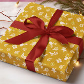 Cute Reindeer Gingerbread Modern Christmas Pattern Geschenkpapier