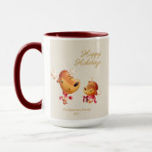 Cute Reindeer Happy Holidays Personalized Tasse (Links)