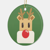 Cute Reindeer Head Cartoon Keramik Ornament (Links)