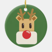 Cute Reindeer Head Cartoon Keramik Ornament (Hinten)