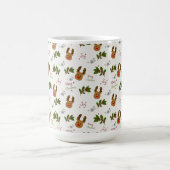 Cute Reindeer & Holly Christmas Pattern Kaffeetasse (Mittel)
