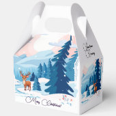 Cute reindeer in a snowy landscape Favor Box Geschenkschachtel (Rückseite)
