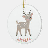 Cute Reindeer Kid`s Name Christmas Keramik Ornament (Links)