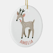 Cute Reindeer Kid`s Name Christmas Keramik Ornament (Rechts)