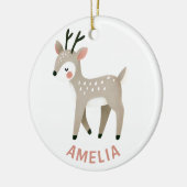 Cute Reindeer Kid`s Name Christmas Keramik Ornament (Links)