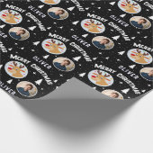 Cute Reindeer Kid`s Name Photo Christmas Geschenkpapier (Ecke)