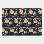 Cute Reindeer Kid`s Name Photo Christmas Geschenkpapier Set (Vorderseite 2)