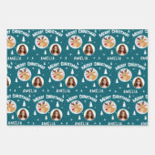 Cute Reindeer Kid`s Name Photo Christmas Geschenkpapier Set (Vorderseite 3)