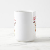 Cute Reindeer Mascot With 'I Love Christmas' Text Kaffeetasse (Mittel)