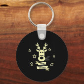 Cute Reindeer Merry Christmas Schlüsselanhänger (Vorderseite)