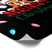 Cute Reindeer Merry Christmas Shirt –plaid Holiday Poster (Ecke)