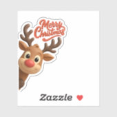 Cute Reindeer “Merry Christmas” Sticker (Blatt)