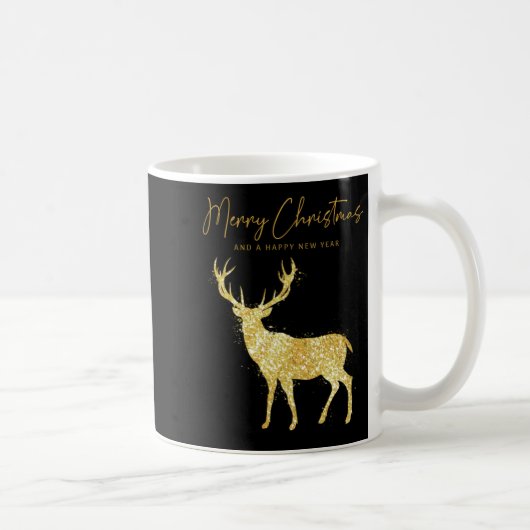 Cute Reindeer Merry Xmas Merry Christmas Happy New Kaffeetasse (Rechts)