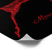 Cute Reindeer Merry Xmas Merry Christmas Happy New Poster (Ecke)