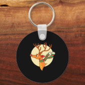 Cute Reindeer Merry Xmas Merry Christmas Happy New Schlüsselanhänger (Vorderseite)