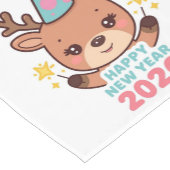 cute reindeer new year 2026 table runner kurzer tischläufer (Ecke)