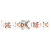 cute reindeer new year 2026 table runner kurzer tischläufer (Horizontal)