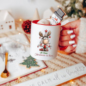 Cute Reindeer “Oh Deer, Christmas Is Here” Tasse
