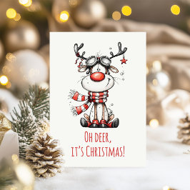 Cute Reindeer – “Oh Deer, It’s Christmas"  Feiertagskarte