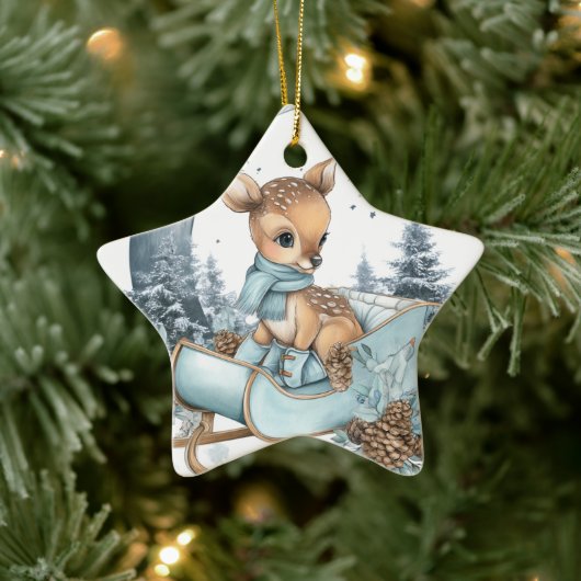 Cute Reindeer Ornament – Starry Christmas Decor (Baum)