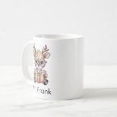 Cute Reindeer Reading a Book Custom Kaffeetasse (Vorderseite Links)