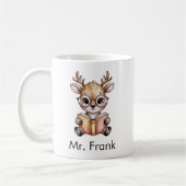 Cute Reindeer Reading a Book Custom Kaffeetasse (Links)