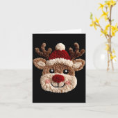 Cute Reindeer Rudolph Crochet Xmas Pajamas Holiday Karte (Gelbe Blume)