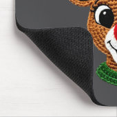 Cute Reindeer Rudolph Crochet Xmas Pajamas Holiday Mousepad (Ecke)
