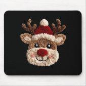 Cute Reindeer Rudolph Crochet Xmas Pajamas Holiday Mousepad (Vorne)