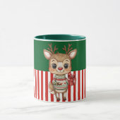Cute Reindeer with Gift Box Tasse (Zentrum)
