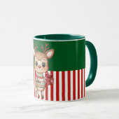 Cute Reindeer with Gift Box Tasse (VorderseiteRechts)