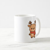 Cute Reindeer with Scarf Christmas Mug Kaffeetasse (VorderseiteRechts)