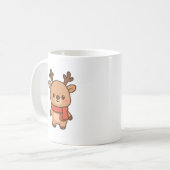 Cute Reindeer with Scarf Christmas Mug Kaffeetasse (Vorderseite Links)