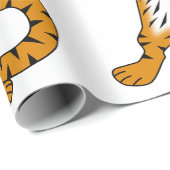 CUTE REJOICING SPOTTED BROWNISH YELLOW TIGER GESCHENKPAPIER (Rolleneckpunkt)