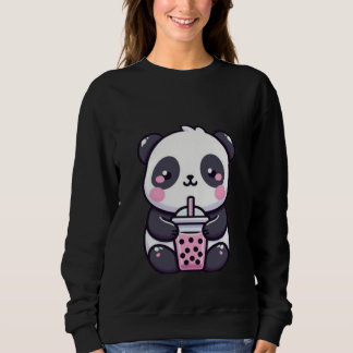 Cute Relaxed Panda Cartoon – Adorable Kawaii Panda Sweatshirt