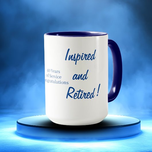  Cute Retire Typography Blue Personalize Tasse
