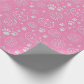 Cute Retro 70er Katzen Muster Geschenkpapier (Ecke)