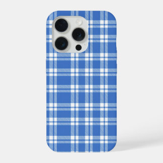 Cute Retro Blue Gingham Plaid Aesthetic Checker iPhone 15 Pro Hülle