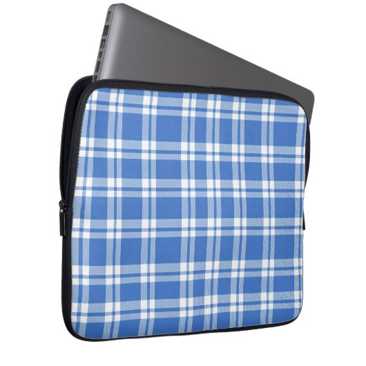 Cute Retro Blue Gingham Plaid Pattern Laptopschutzhülle (Vorne Rechts)