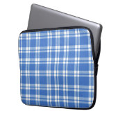 Cute Retro Blue Gingham Plaid Pattern Laptopschutzhülle (Vorderseite Links)